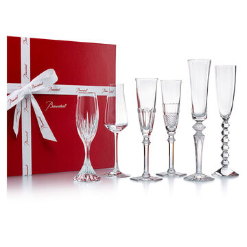 Bubble box, 6 champagne flutes